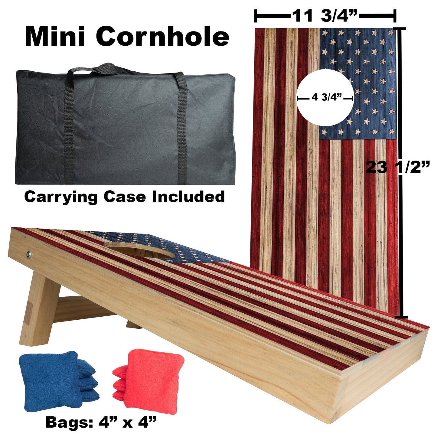 Bitty Bags Mini-Cornhole Set: American Flag Design