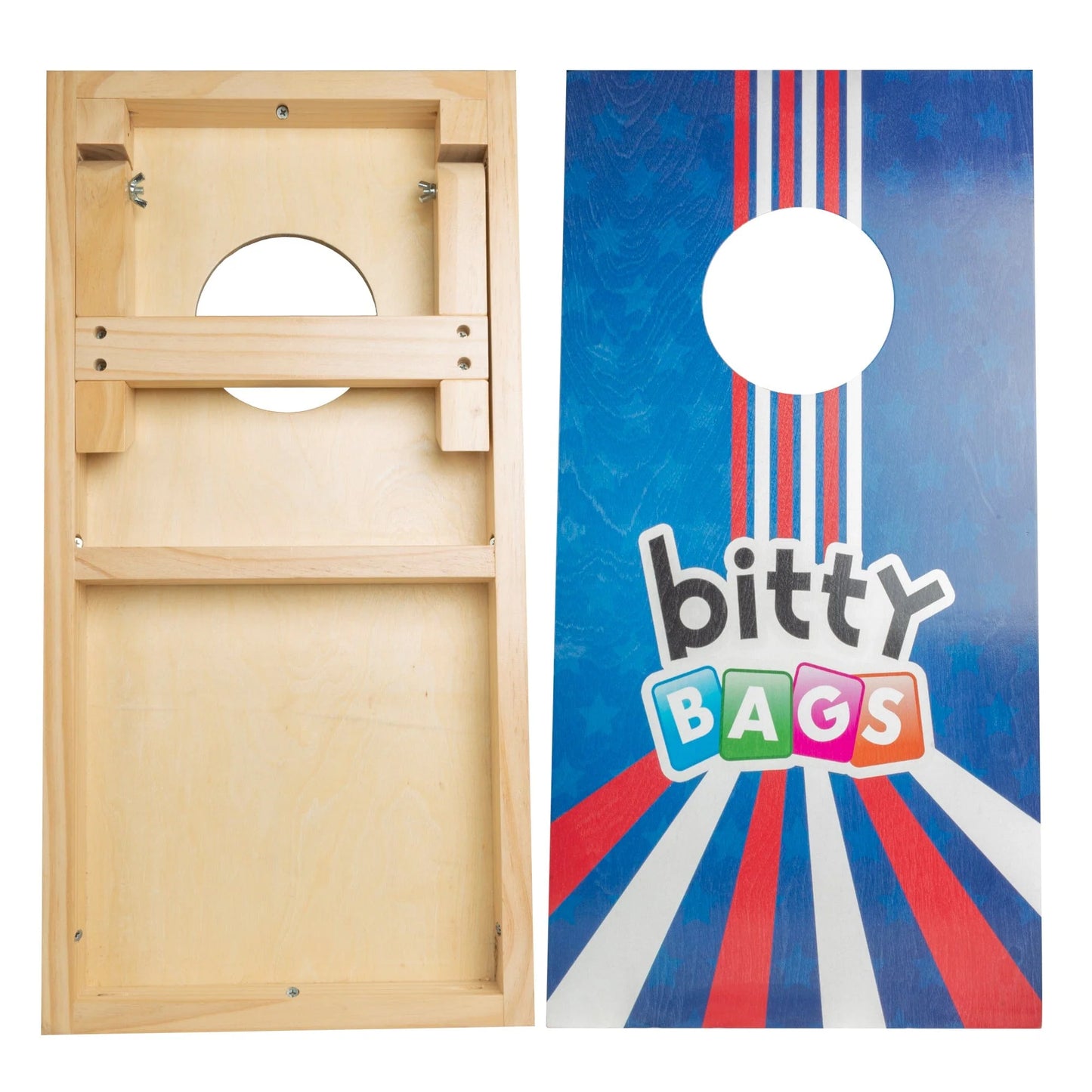 Bitty Bags Mini-Cornhole Set: Retro Stripes Design