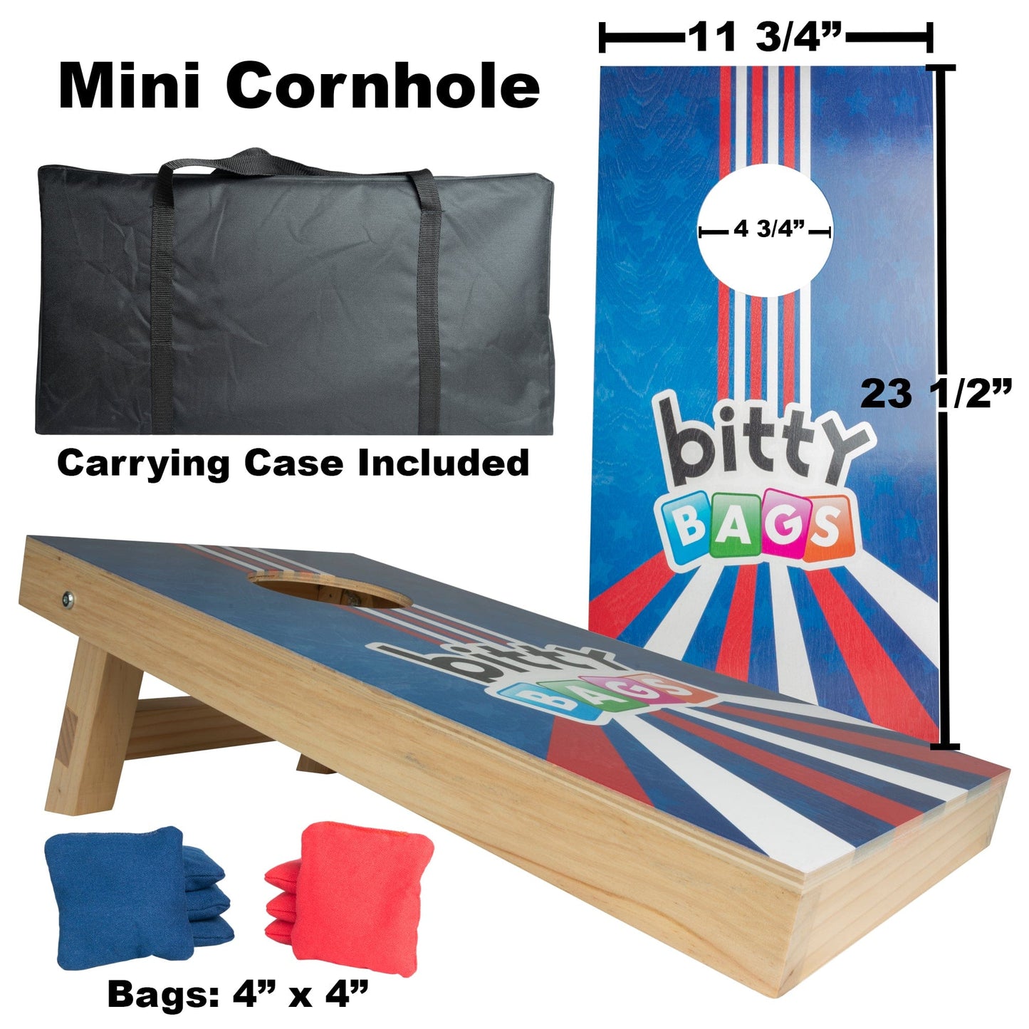 Bitty Bags Mini-Cornhole Set: Retro Stripes Design