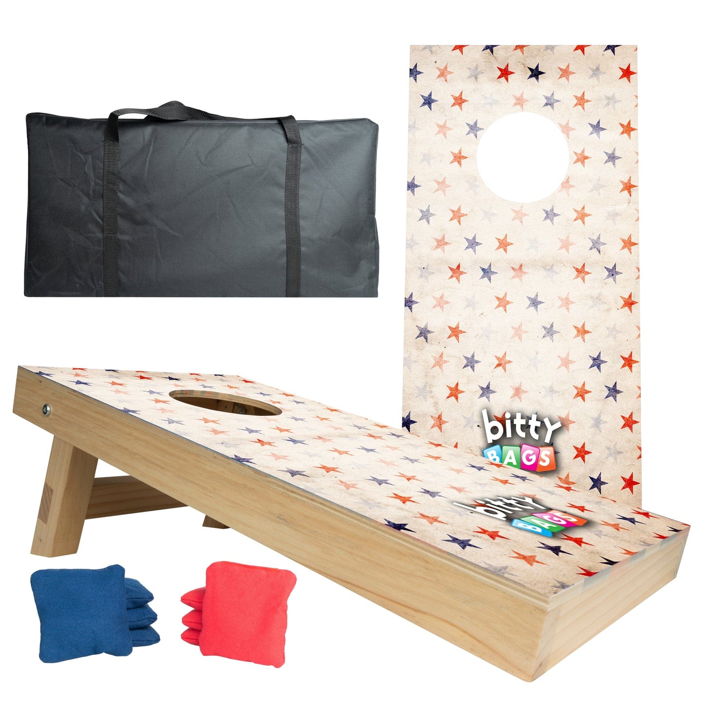 Bitty Bags Mini-Cornhole Set: American Stars Design